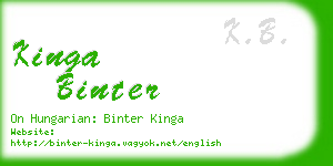 kinga binter business card